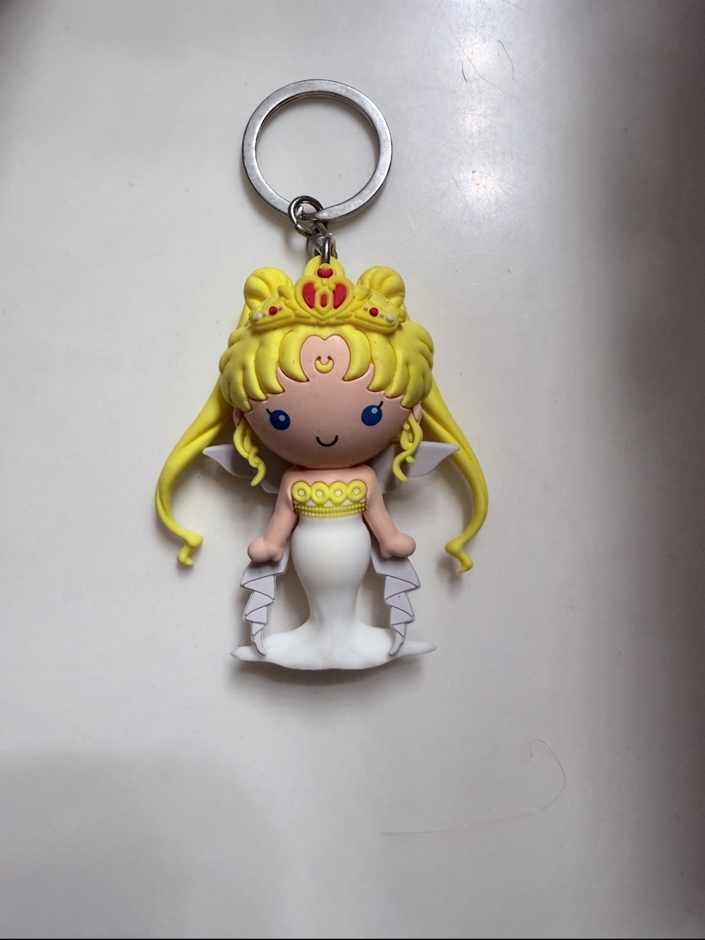 Yellow & White Princess Doll Keychain – Cute Character Accessory